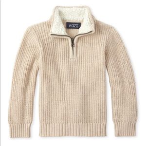 Boys Sherpa quarter zip sweater